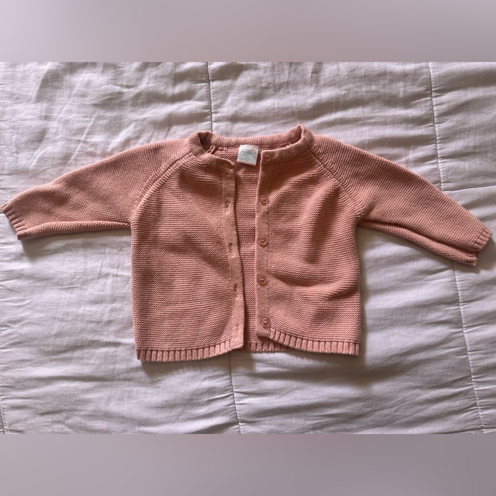 Soft peachy Pink Baby Cardigan